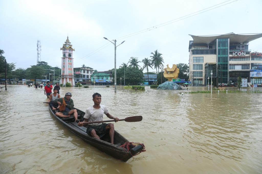 緬甸部分地區(qū)遭遇強降雨